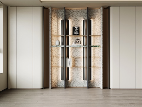  现代书柜3d模型 