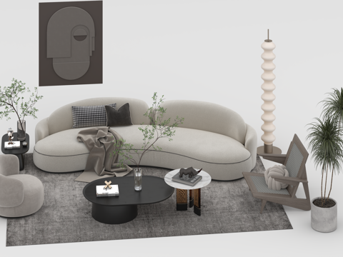  沙发组合3d模型 