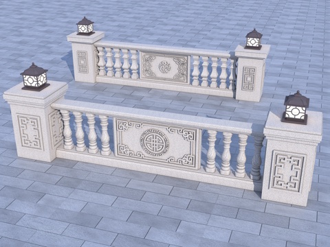 葫芦花瓶 花瓶栏杆 柱灯su模型