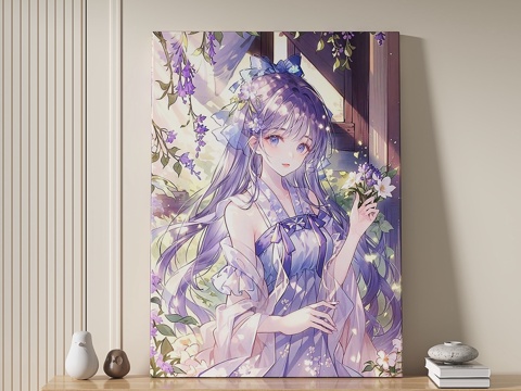  现代，动漫，中古，抽象，装饰画3d模型 