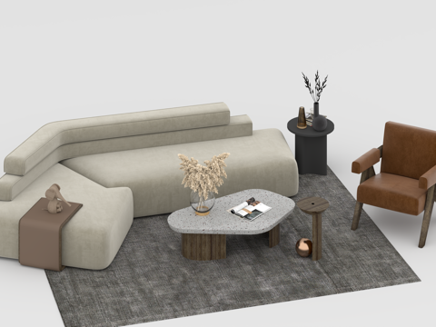  沙发组合3d模型 