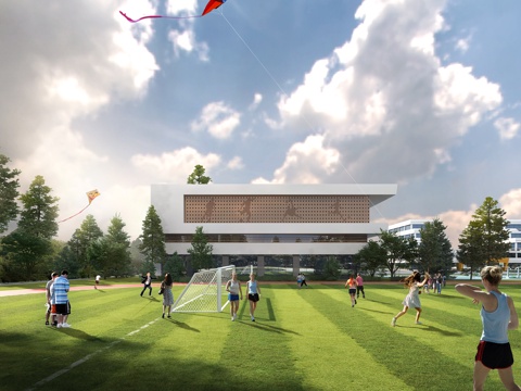  现代 职业学校 综合楼 建筑外观 学校3D模型3d模型 