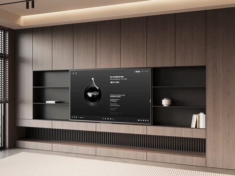  现代意式电视背景墙 电视柜3d模型 