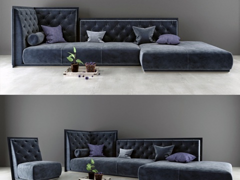  Longhi拿破仑沙发3d模型 