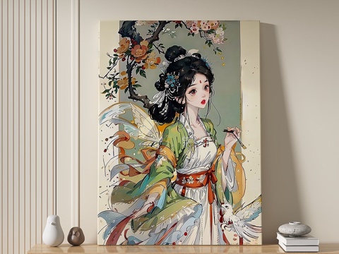  现代，动漫，中古，抽象，装饰画3d模型 