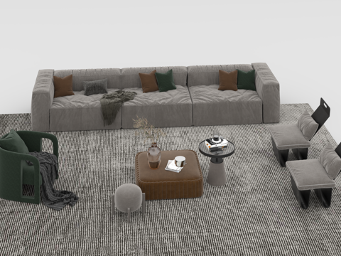  沙发组合3d模型 