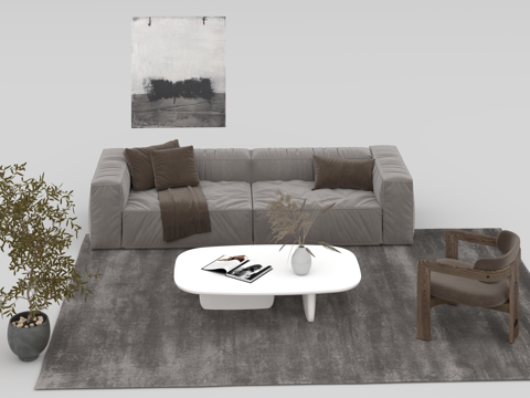  沙发组合3d模型 