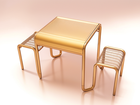  休闲桌椅su模型 