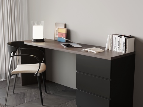  现代意式书桌椅su模型 