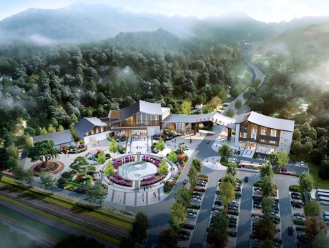 现代游客中心  游客驿站建筑su模型