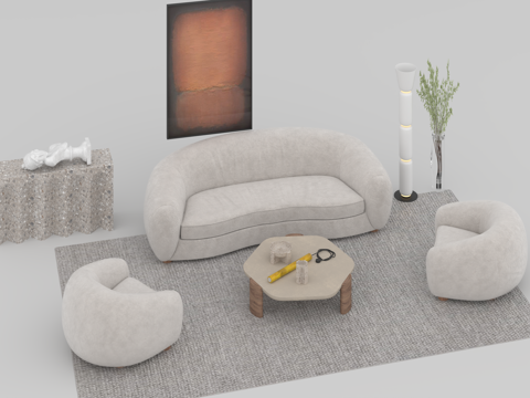  沙发组合3d模型 