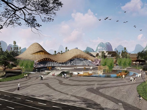 现代游客中心 游客中心建筑su模型