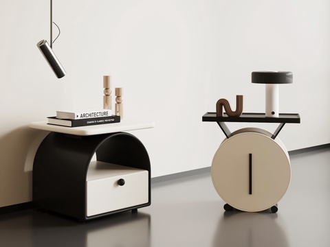 现代床头柜 儿童床头柜su模型