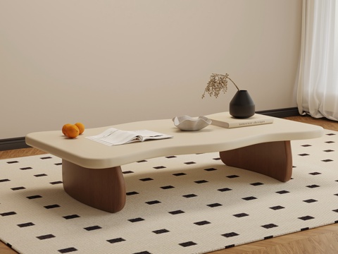  侘寂中古茶几3d模型 