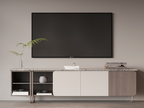  现代意式电视柜 边柜3d模型 