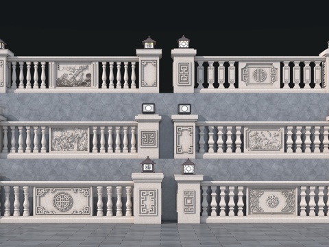 葫芦花瓶 花瓶栏杆su模型