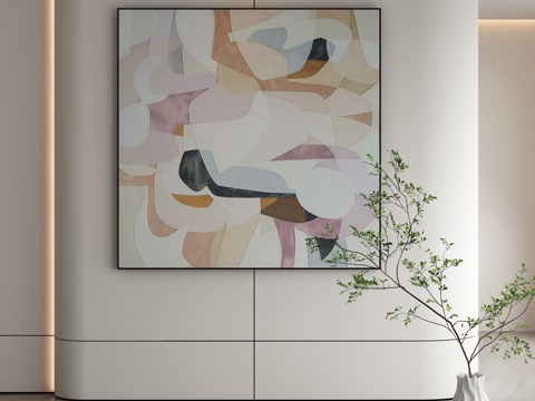  侘寂挂画 油画3d模型 