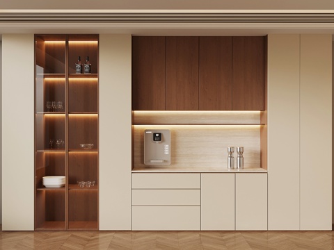 中古酒柜 餐边柜su模型