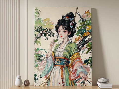  现代，动漫，中古，抽象，装饰画3d模型 