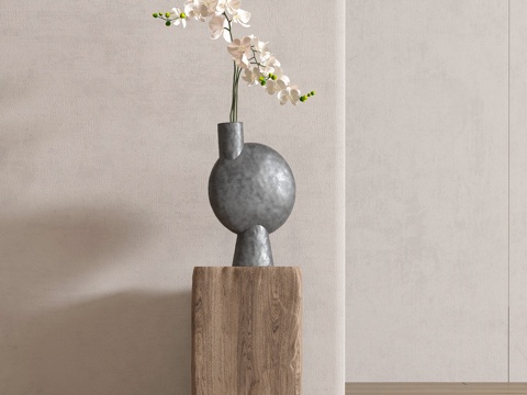  中古风绿植盆栽3d模型 