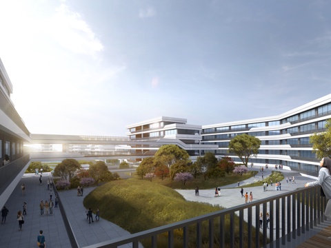  现代 职业学校 教学楼 建筑外观 学校3D模型3d模型 