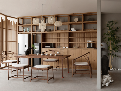  新中式茶室su模型 