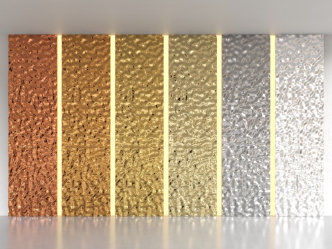  水波纹不锈钢饰面 金属不锈钢挂件 金属前面板 波纹金属板 水su模型 