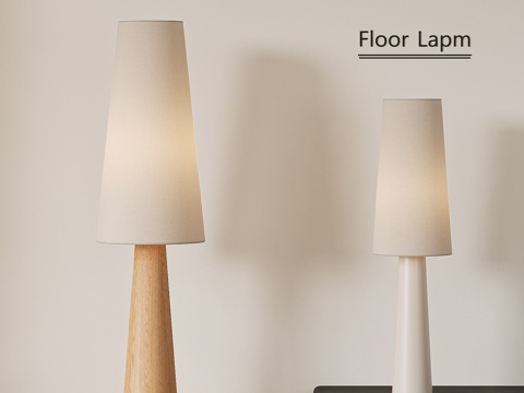  现代落地灯 布艺落地灯 实木落地灯 落地灯组合3d模型 