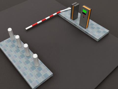 常用停车场出入闸su模型