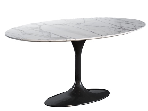  珍珠白餐桌3d模型 