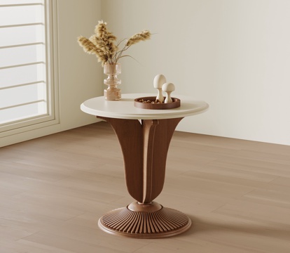  侘寂中古边几 角几圆几3d模型 