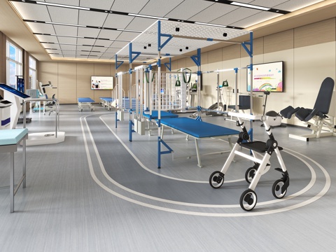  现代康复中心3d模型 