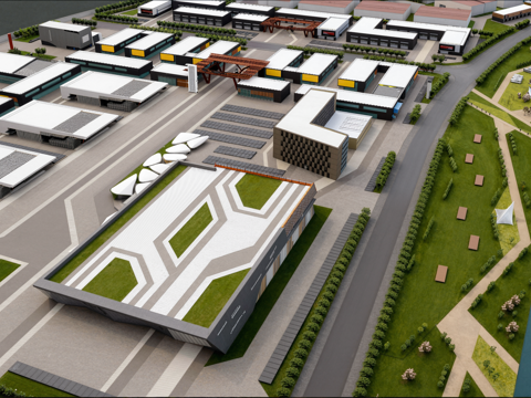  现代景观园林广场园区su模型su模型 