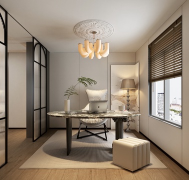  法式书房3d模型 