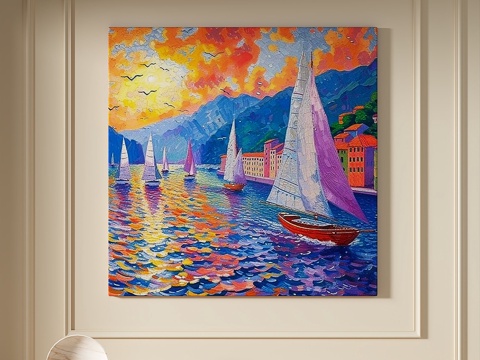  现代，轻奢，侘寂，肌理，油画，装饰画3d模型 