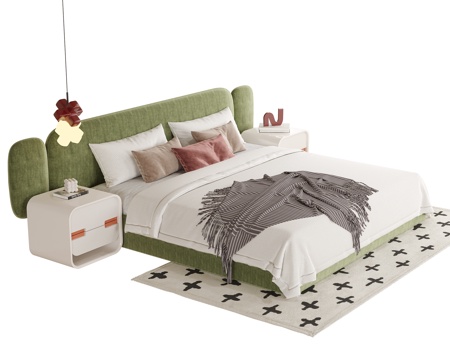  现代儿童床 单人床3d模型 