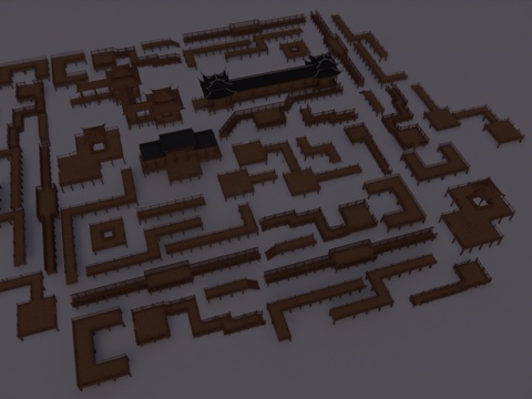  高架桥 滨水景观 景观桥 桥梁 结构桥 桥 木栈道su模型 