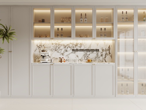  现代餐边柜3d模型 