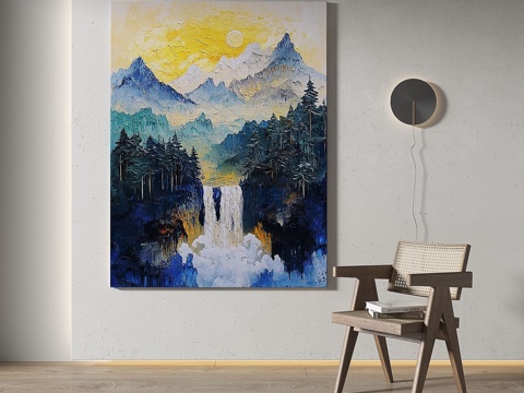  中古，现代，复古，轻奢，装饰画3d模型 