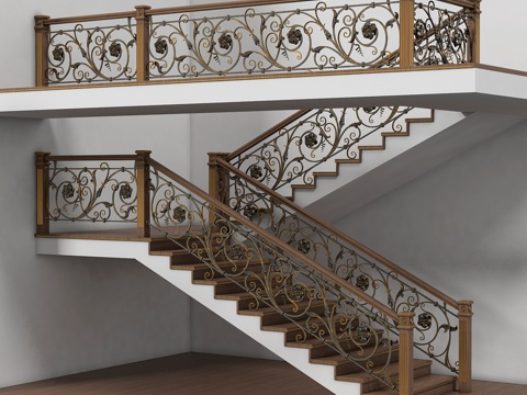  木质楼梯 0053d模型 