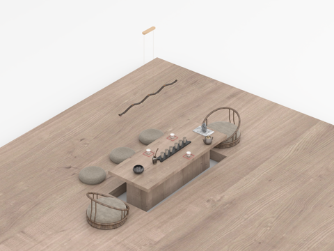  茶桌组合3d模型 
