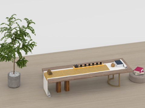  茶桌组合3d模型 
