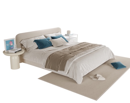  现代儿童床 单人床su模型 