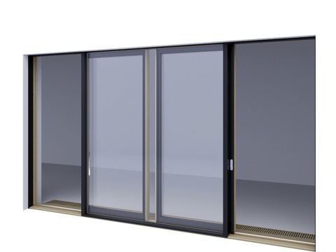  现代推拉门3d模型 