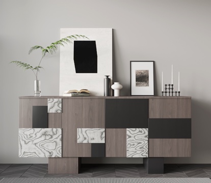  现代意式斗柜 玄关柜 边柜3d模型 