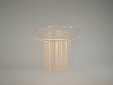 网红玻璃茶几su模型