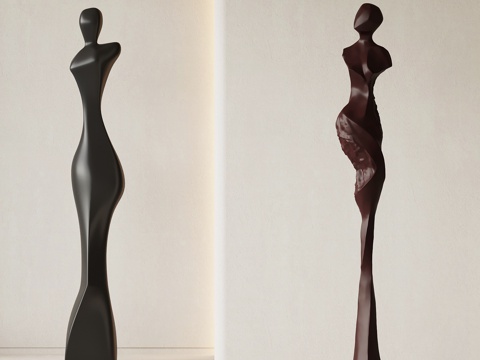  现代意式落地摆件 雕塑 艺术装置3d模型 