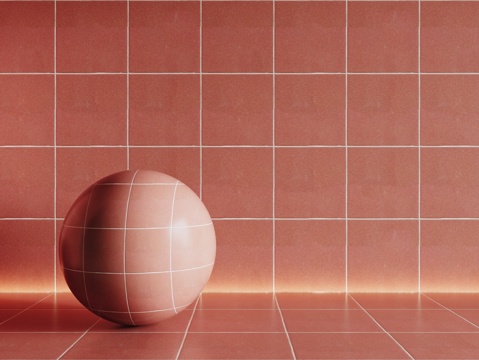  现代红色瓷砖 厨房瓷砖 洗手间瓷砖 地砖 墙砖3d模型 