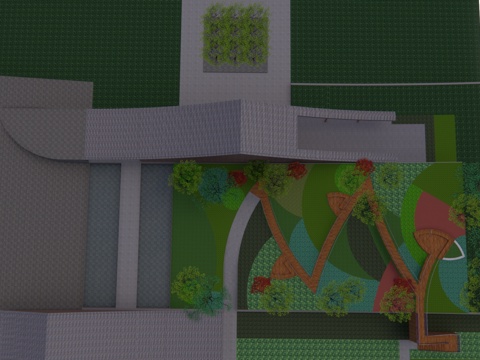  高架桥 滨水景观 景观桥 桥梁 结构桥 桥 木栈道su模型 