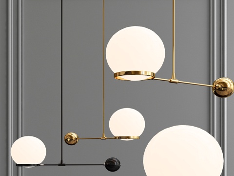  O &amp; G Contrapesso 8英寸球形LED吊灯3d模型 